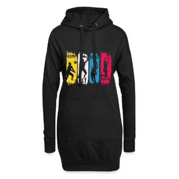 Volleyball Bump Set Spike Wiederholung - Hoodie-Kleid - Schwarz - Vorne