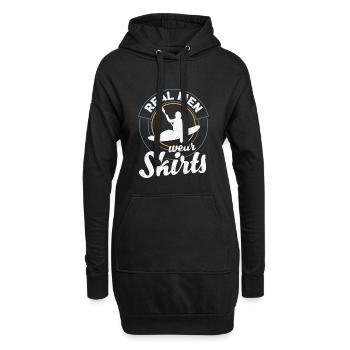 Kayak Citation Kayak de rivière Les vrais hommes portent des jupes - Sweat-shirt à capuche long Femme - noir - Devant
