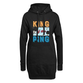 Tennis de table Roi du Ping Pong - Sweat-shirt à capuche long Femme - noir - Devant