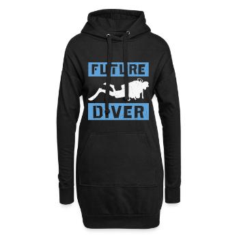Citation plongée sous-marine Conception de plongée sous-marine Future Dive - Sweat-shirt à capuche long Femme - noir - Devant