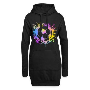 Paint Splashes Soccer Lover Graphisme Football - Sweat-shirt à capuche long Femme - noir - Devant