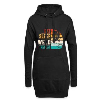 Soudeur Citation Drôle Conception Manger Sommeil Soudure Répéter - Sweat-shirt à capuche long Femme - noir - Devant