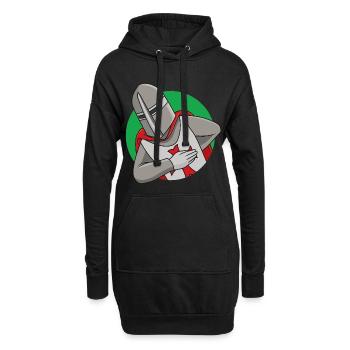 Croisé amical - Sweat-shirt à capuche long Femme - noir - Devant