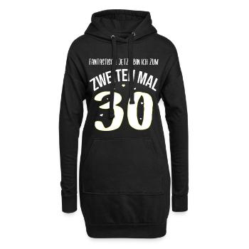 Geburtstag 60 Jahre Frau 2. mal 30 Geschenk - Hoodie-Kleid - Schwarz - Vorne