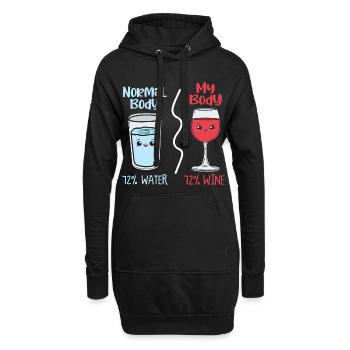 72 % Wine Body – Wein Lover Funny - Hoodie-Kleid - Schwarz - Vorne