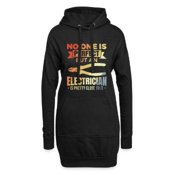 Elektriker Witz - Hoodie-Kleid - Schwarz - Vorne