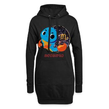 Sternzeichen Skorpion - Hoodie-Kleid - Schwarz - Vorne