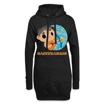 Signe du zodiaque Sagittaire - Sweat-shirt à capuche long Femme - noir - Devant