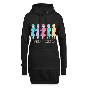 Queen Elizabeth 2 Mémoire - Sweat-shirt à capuche long Femme - noir - Devant