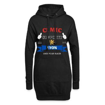 Ce mec supporte Lyon - Sweat-shirt à capuche long Femme - noir - Devant