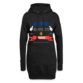 Ce mec supporte Paris - Sweat-shirt à capuche long Femme - noir - Devant