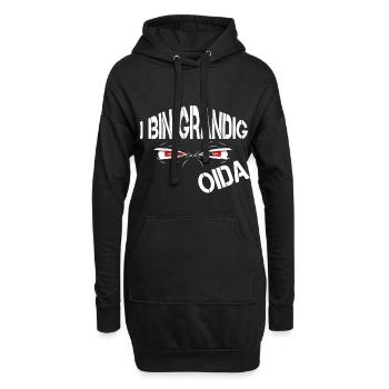 Kraftvolle Grafik mit Augen - Hoodie-Kleid - Schwarz - Vorne
