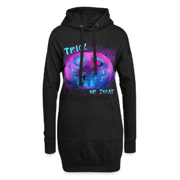Neon Kürbis Trick Or Treat - Hoodie-Kleid - Schwarz - Vorne