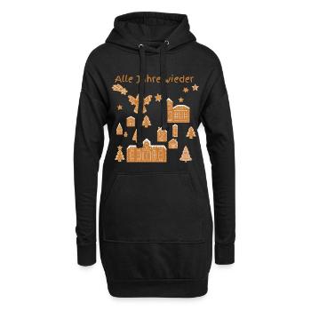 Christkind schwebt über der Stadt alle Jahre - Hoodie-Kleid - Schwarz - Vorne
