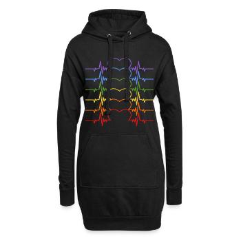 HERZSCHLAG LGBTQIA+ FREIHEIT PRIDE - Hoodie-Kleid - Schwarz - Vorne