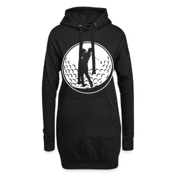 Balle de golf - Sweat-shirt à capuche long Femme - noir - Devant