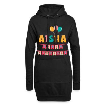 Aisha t-shirt joyeux anniversaire joyeux anniversaire - Sweat-shirt à capuche long Femme - noir - Devant