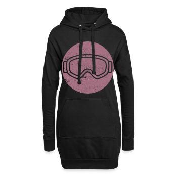 Ski - Skiurlaub und Ski fahren Retro - Hoodie-Kleid - Schwarz - Vorne