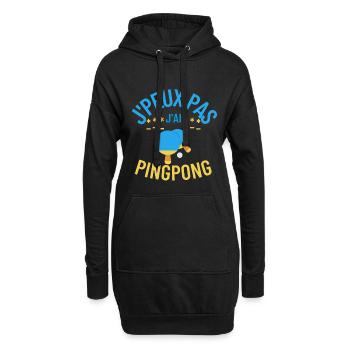 J'peux pas j'ai ping-pong - Sweat-shirt à capuche long Femme - noir - Devant