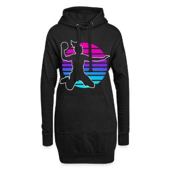 Handball Handball Joueur de handball féminin - Sweat-shirt à capuche long Femme - noir - Devant