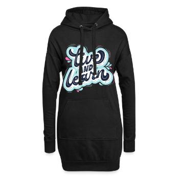 live and learn - Hoodie-Kleid - Schwarz - Vorne
