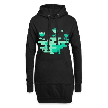 Der Blob Garden L Mint &; Grün - Hoodie-Kleid - Schwarz - Vorne