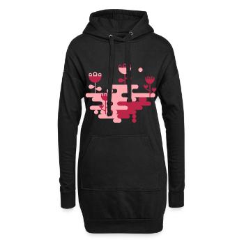 Der Blob Garden L Pink &; Viva Magenta - Hoodie-Kleid - Schwarz - Vorne