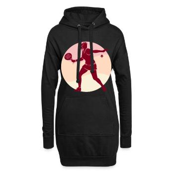 Padel Spieler Schläger Trainer Ball Sportart - Hoodie-Kleid - Schwarz - Vorne