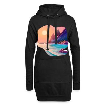 Vacances Sunrise Sea Island - Sweat-shirt à capuche long Femme - noir - Devant