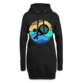 Padel Spieler Padelspiel Rückschlag Racket Ball - Hoodie-Kleid - Schwarz - Vorne