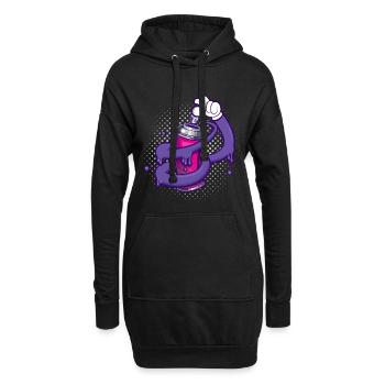 Drücken Sie sich aus - Hoodie-Kleid - Schwarz - Vorne
