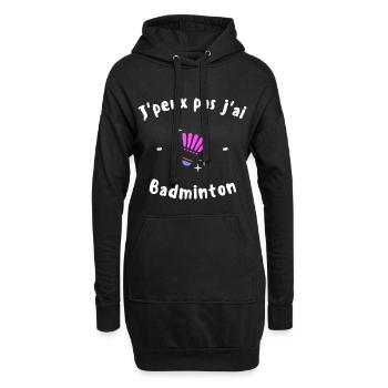 J Peux pas j ai Badminton - Sweat-shirt à capuche long Femme - noir - Devant