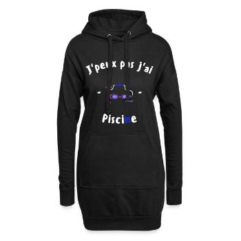 J peux pas j ai Piscine - Sweat-shirt à capuche long Femme - noir - Devant