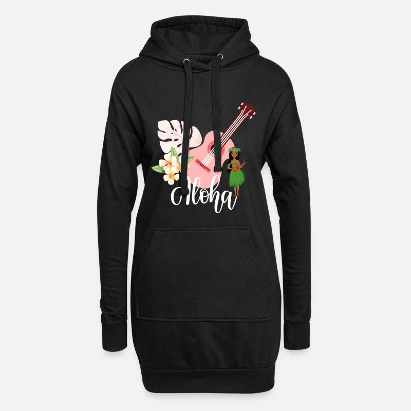 Aloha - Hoodie-Kleid - Schwarz