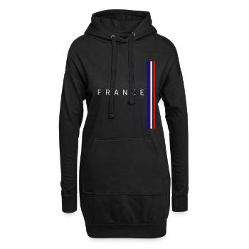 Flagge von Frankreich minimalistisches Design - Hoodie-Kleid - Schwarz - Vorne
