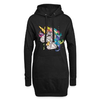 Licorne Arc-en-ciel Chibi Enfant - Sweat-shirt à capuche long Femme - noir - Devant