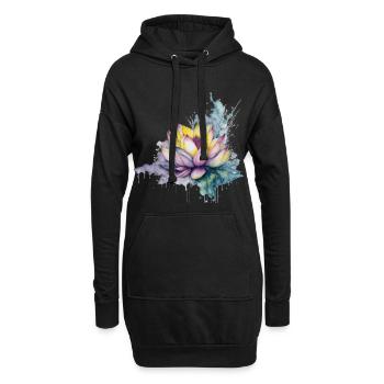 Lotus - Sweat-shirt à capuche long Femme - noir - Devant