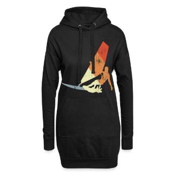 Vintage Windsurfer - Hoodie-Kleid - Schwarz - Vorne