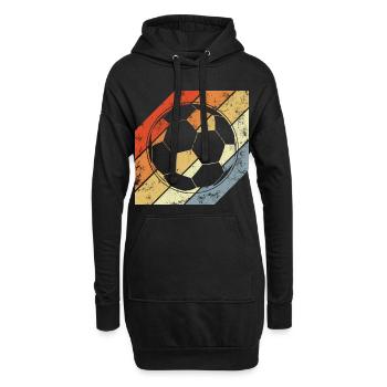 Vintage Fußball - Hoodie-Kleid - Schwarz - Vorne