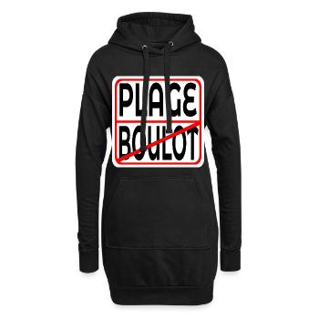 Début des vacances BOULOT PLAGE - Sweat-shirt à capuche long Femme - noir - Devant