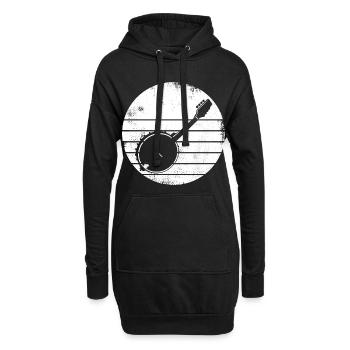 Dessin Banjo - Sweat-shirt à capuche long Femme - noir - Devant