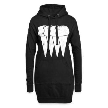 Cornets de crème glacée - Sweat-shirt à capuche long Femme - noir - Devant
