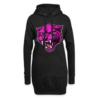 Panther Head Rose - Sweat-shirt à capuche long Femme - noir - Devant
