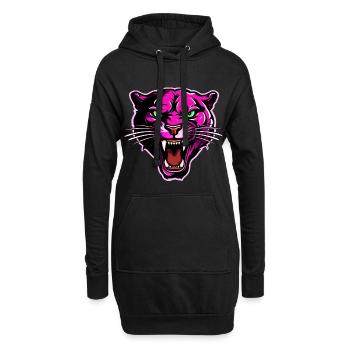 Panther Head Rose - Sweat-shirt à capuche long Femme - noir - Devant