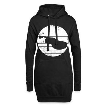 Croquis de violon - Sweat-shirt à capuche long Femme - noir - Devant