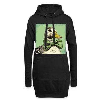 Duck with Bowtie - Hoodie-Kleid - Schwarz - Vorne