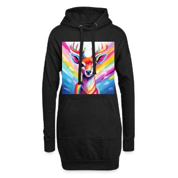 Pride Reindeer - Hoodie-Kleid - Schwarz - Vorne
