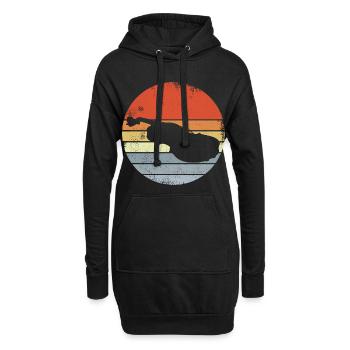 Vintage Violine Zeichnung - Hoodie-Kleid - Schwarz - Vorne