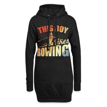 This boy likes rowing - Hoodie Dress - black - Front