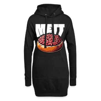 GourMETT - Design für Mettbrötchen Liebhaber - Hoodie-Kleid - Schwarz - Vorne